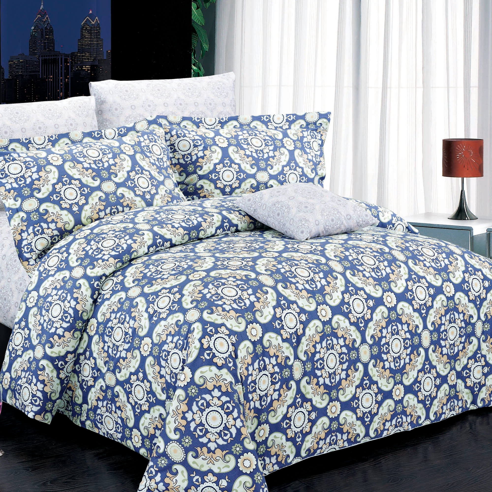 North Home Harper 100% Cotton 4pc Duvet Cover Set