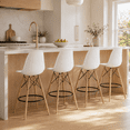 thumbnail image 2 of Aykah Eiffel Bar Stools, Set of 4, White, Counter Height, Indoor Use, Comfortable Backrest, 2 of 12
