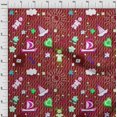 thumbnail image 4 of oneOone Velvet Maroon Fabric Kids Craft Projects Decor Fabric Printed By The Yard 58 Inch Wide, 4 of 4