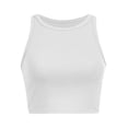thumbnail image 4 of Hauts Courts Unis Débardeur pour Femme Couleur Sans Manches Col Rond Blouse pour Femme, 4 of 5