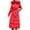 Red, variant on Hontri Women's Down Jackets & Parkas Waterproof on Sales, Women's Solid Color Long Hooded Wool Collar Cotton Jacket Pocket Long Sleeve Coat White,Red,Grey,Black,A,B