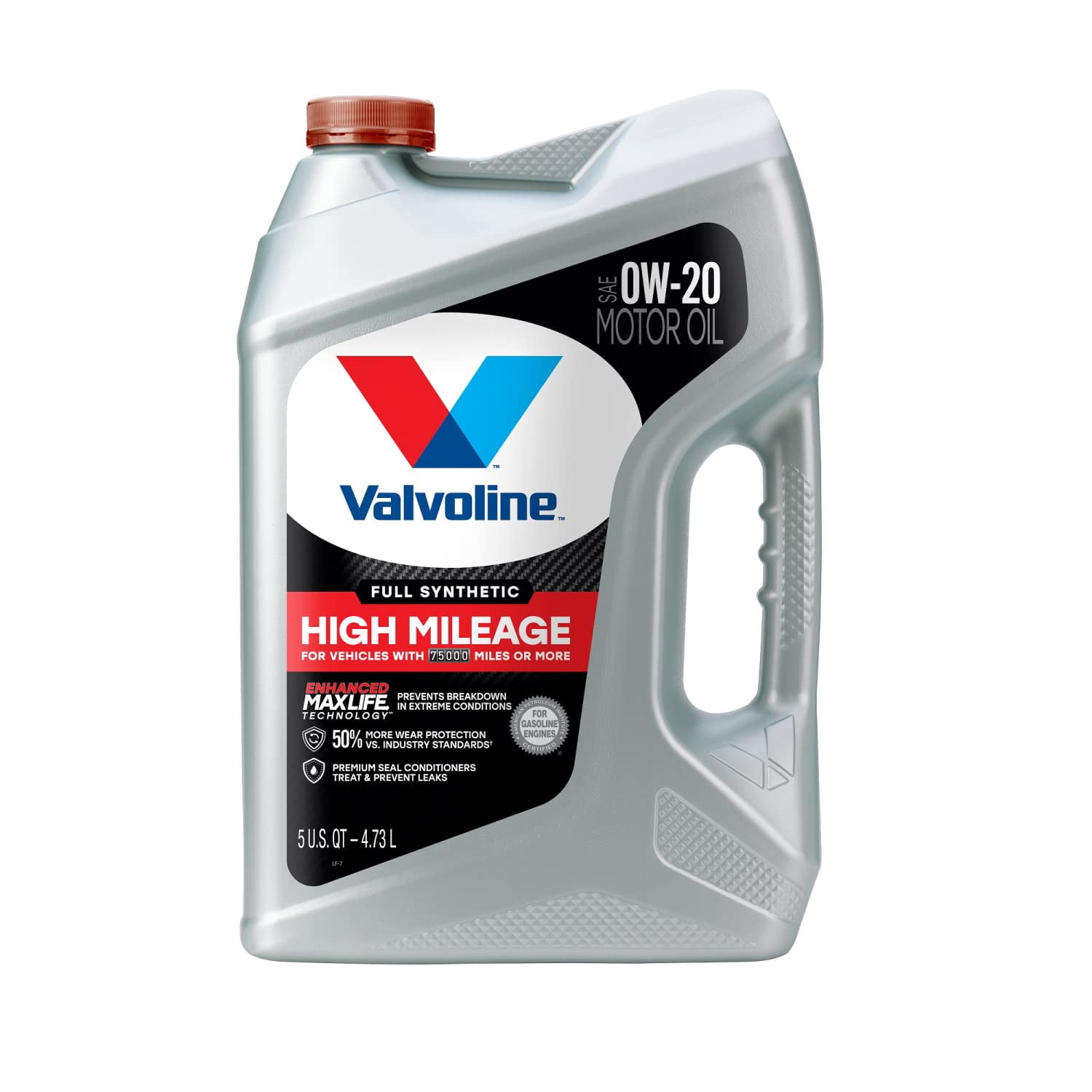 Valvoline Full Synthetic High Mileage with MaxLife Technology SAE 0W-20 Motor Oil 5 QT (Model: 852399)