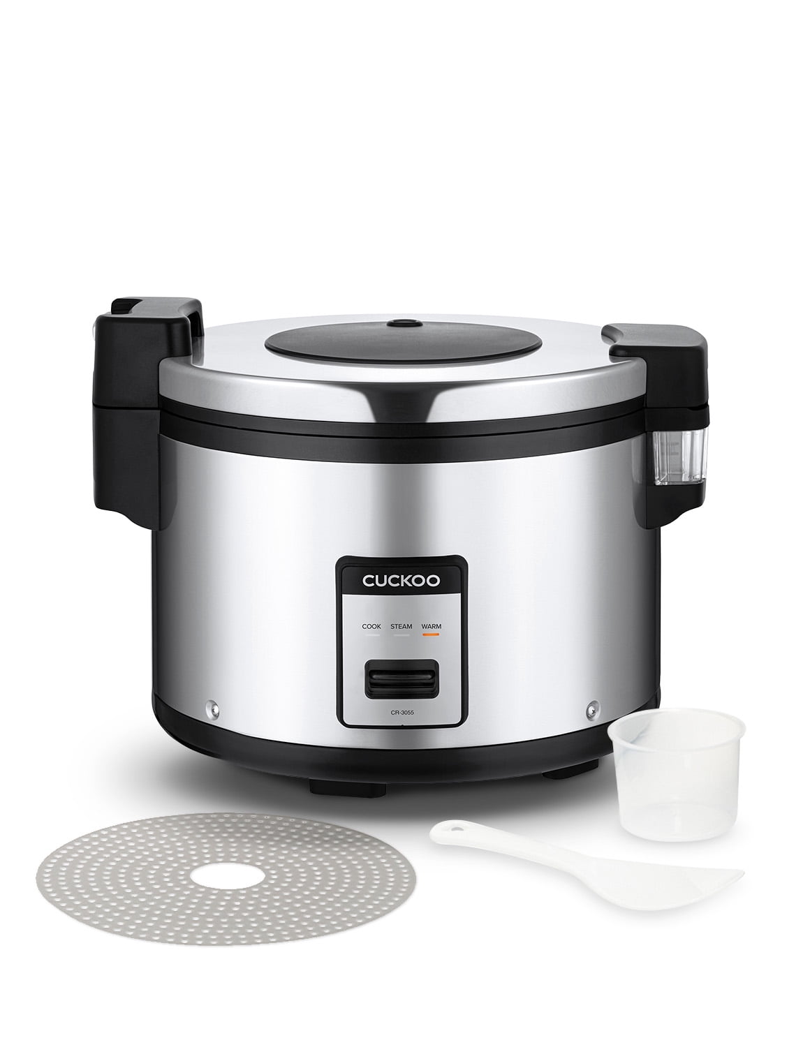 CUCKOO CR-3055 30-Cup (Uncooked) / 60-Cup (Cooked) Large Capacity Commercial Rice Cooker & Warmer with Nonstick Inner Pot, Switch Press (Silver/Black)