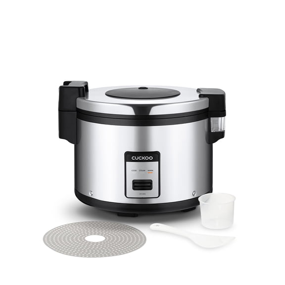 CUCKOO CR-3055 30-Cup (Uncooked) / 60-Cup (Cooked) Large Capacity Commercial Rice Cooker & Warmer with Nonstick Inner Pot, Switch Press (Silver/Black)