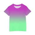 thumbnail image 3 of Bocqde Summer Cool Casual Shirts For Kids Short Sleeve Gradient Color Round Neck Top,3-14 Years, 3 of 4