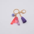 thumbnail image 1 of Resin Glittering Letter Keychain, Color Stitching Stitching Flowing Soverell, Purple Drop Glue English Character Key Chain Christmas Party Table Decorations Centerpieces Clear Acrylic Beads Bulk Stain, 1 of 3