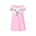 thumbnail image 1 of Robe T-shirt Fille Tunique Éléphant à Rayures Manches Courtes Coton Décontracté 3 Ans, 1 of 6