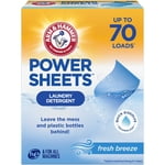 Arm & Hammer Power Sheets Laundry Detergent, Fragrance Free, Quick-Dissolve Sheets, 70 Loads, 35 Count
