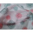 thumbnail image 4 of oneOone Silk Tabby Fabric Spiral & Floral Block Print Fabric By Yard 42 Inch Wide, 4 of 4