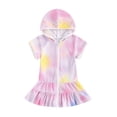 thumbnail image 1 of sertiohcv Tutu Robe pour Tout-Petits Filles Filles Robe Confortable à Capuche à Manches Courtes Robe de Plage Filles Cache-Maillot Rose Pâle Taille pour 4-5 Ans, 1 of 2
