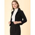 thumbnail image 3 of INSPIRE CHIC Women's Elegant Button Down Point Collar Short Bomber Jacket, 3 of 6