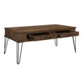 thumbnail image 3 of Topline Home Furnishings Table basse rectangulaire avec 2 tiroirs, chêne rusique, 3 of 5
