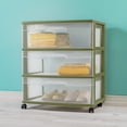 thumbnail image 4 of Sterilite Wide 3 Drawer Cart, Green, 4 of 6