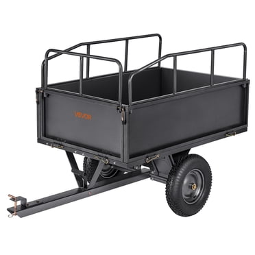 VEVOR Chariot-Benne en Acier 17 Pi3 600 Lb pour Remorque VTT/UTV Remorquage Arrière Robuste