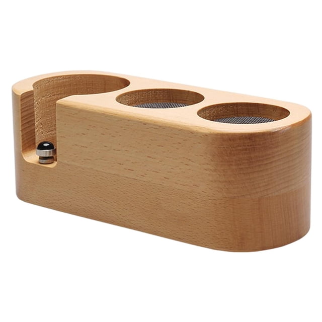 Abbracc Support de Poignée pour Cafetière Support de Poignée en Bois pour Presse à Poudre Base de Poignée de Machine à Café 58 mm 3 Fentes