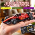 thumbnail image 2 of 1:64 RC Formula Racing Car Mini 2.4G Alloy Remote Control Car with Light Adjustable Speed Cars Toys for Children's Gifts-Red, 2 of 10