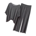 thumbnail image 1 of Ensembles de Pyjama pour Femmes 2 Pcs, Tenue d'Intérieur Décontractée Ample à Manches Courtes et Pantalon pour Femmes, Ensembles de Pyjama, 1 of 2