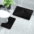 thumbnail image 4 of Fridja Summer Clearance Bathroom Rugs Sets 2 Piece Non Slip, Leaf Bath Mats for Bathroom Floor Set of 2, Ultra Soft and Quick Dry Bath Rugs, Machine Washable Rugs for Bathtub, Shower, Black, 4 of 5