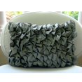 thumbnail image 3 of The HomeCentric Grey Lumbar Pillow Cover, Vintage Style Ruffles Shabby Chic Lumbar Pillow Cover, 12x16 inch (30x40 cm) Lumbar Pillow Cover, Rectangle Satin Lumbar Pillow Solid - Vintage Gray Ruffles, 3 of 4