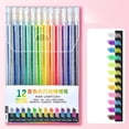 thumbnail image 2 of Glitter Gel Pens 12 Colors Gel Pens For Coloring Metallic Colorful Pen Tip Markers Colored Gel Pens For Adult Coloring Books Pen Roll Pens, 2 of 6