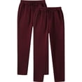 thumbnail image 1 of RXIRUCGD Men's Fashion Drawstring Elastic Waist Solid Color Casual Sweat Length Pants 2 PC, Wine, Size: S, 1 of 5