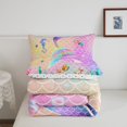 thumbnail image 4 of YST Mermaid Comforter Set Twin Size Rainbow Pink Mermaid Tail Printed Pattern Bedding Comforter Sets, Mermaid Fish Scale Bedding Set for Teens Girls Bedroom All Season(Rainbow,Queen 3Pcs), 4 of 6