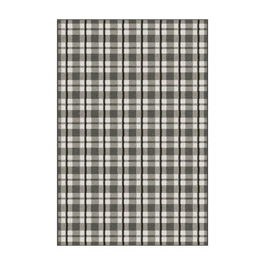 Mainstays tapis intérieur moderne à carreaux gris et blanc, touffeté à la machine, 4' x 6', lavable à la machine, endos antidérapant