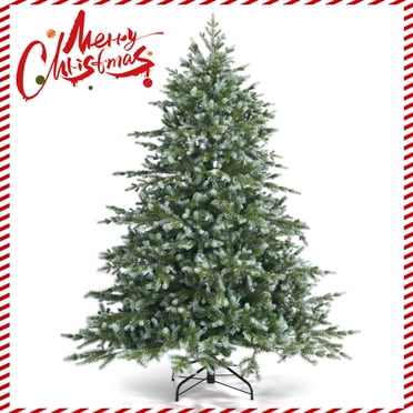 Patiojoy 6ft Evergreen Artificial Christmas Tree, Mixed PE & PVC Tree Metal Stand Included, Unlit Xmas Tree for Holiday Festival