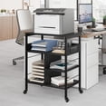 thumbnail image 4 of Yiwa 4 Tier Printer Stand, Home Printer Stands with Power Outlets, Mobile Printer Table with Large Storage Self & Lockable Wheels, Industrial Cart for Home Office, 4 of 8