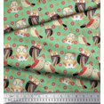 thumbnail image 2 of Soimoi Georgette Viscose Fabric Floral & Owl Cartoon Print Fabric by Yard 42 Inch Wide, 2 of 3
