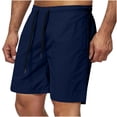 thumbnail image 2 of Plebaso Casual Shorts Mens Elastic Waist Lightweight Summer Shorts Solid Color Drawstring Beach Shorts, 2 of 3