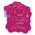 thumbnail image 1 of Inkdotpot Real Gold Foil Bracket Shape Paper Hang Tags Merry Christmas & Happy Text Favor Tags Pack Of 50, 1 of 1