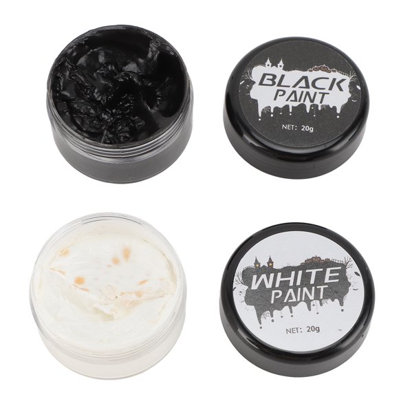 Black Clown White Face Body Paint, Black and White Face Paint Multifunctional for Fun Themed Parties