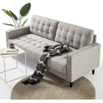 Zinus Benton Traditional Modern 3-Seater Upholstered Sofa Couch, Soft Grey