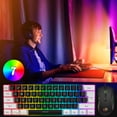thumbnail image 2 of Bdday Mini 61-KEY Wired Mouse Keyboard White/Black Gaming Keyboard And Mouse Set Multi-Color Changing Backlight Keyboard 3200DPI Mouse Mice Set, 2 of 9