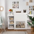 thumbnail image 2 of Costway 70'' Fireplace TV Stand Modern Media Entertainment Center Bookcase White, 2 of 9