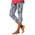 thumbnail image 1 of Pantalons Taille Élastique pour Femmes Pantalons d'Été Décontractés Taille Élastique Imprimés Pantalons de Plage Raccourcis Pantalons pour Femmes Taille Élastique, 1 of 6
