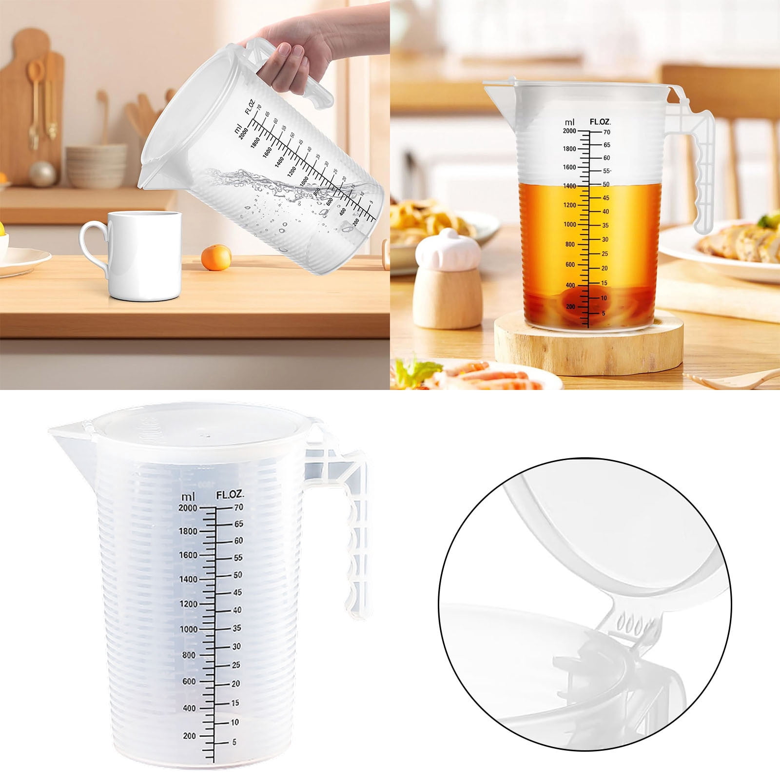 Measuring Cup With Scale Liquid Container Food Storage Containers with Lids Airtight Bread Containers Storage Airtight Loaf Food Organizers And Storage Glass Bowls with Lids Food Storage Clear with