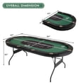 thumbnail image 3 of Costway Foldable 10 Player Poker Table Casino Texas Holdem with LED Lights USB Ports Green, 3 of 10