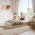 thumbnail image 5 of Modern Floor-Standing Platform Bed Frame, Wooden Bed Frame Without Headboard, Solid Wood Slat Foundation, No Box Spring Needed, Easy Assembly, for Bedroom, Dorm, Small Spaces, 5 of 5