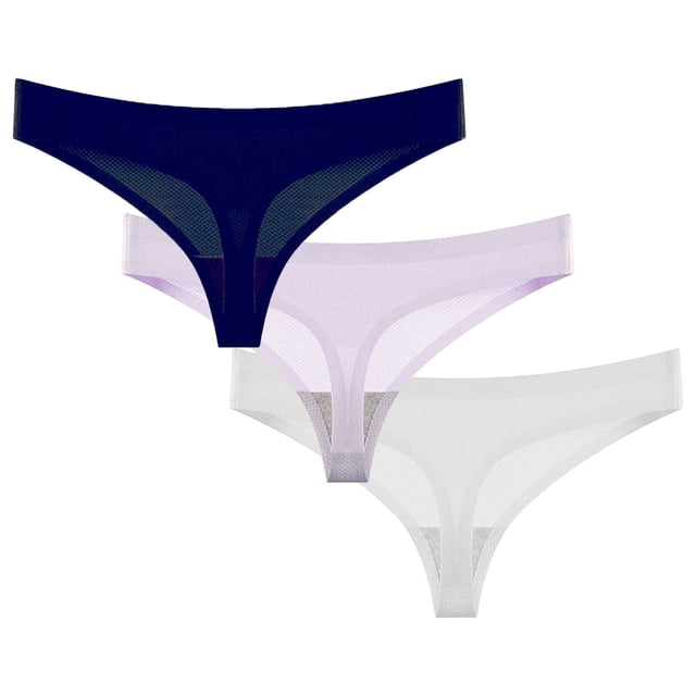 Srobpty Culottes String Taille Basse pour Femmes, 3 Pcs String d'Été Sans Coutures Respirant Taille Basse sous-Vêtements pour Femmes