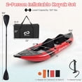 thumbnail image 2 of Goplus Ensemble de Kayak Gonflable Portable pour 2 Personnes avec Rames en Aluminium, Siège Rembourré en EVA, Rouge, 2 of 8