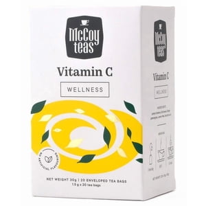 McCoy Teas Thé vert Bien-être Vitamine C avec citron & Gingembre, 20 Sacs à thé