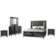 thumbnail image 1 of Lavish 5 Piece Gray Bedroom Set with Light up Headboard in Queen Size, 1 of 10