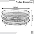 thumbnail image 2 of Air Fryer Racks, Three Stackable 7.8 inch Air Fryer Racks for 4.2QT - 5.8QT Air fryers, Stainless Steel Dehydrator Air Flow Racks for Ninja, Gowise, Phillips Air Fryers, Ovens, Press Cookers, 2 of 6