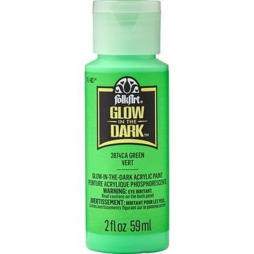 FolkArt Peinture acrylique phosphorescente pour artisanat, fini mat, Vert, 2 oz liq.