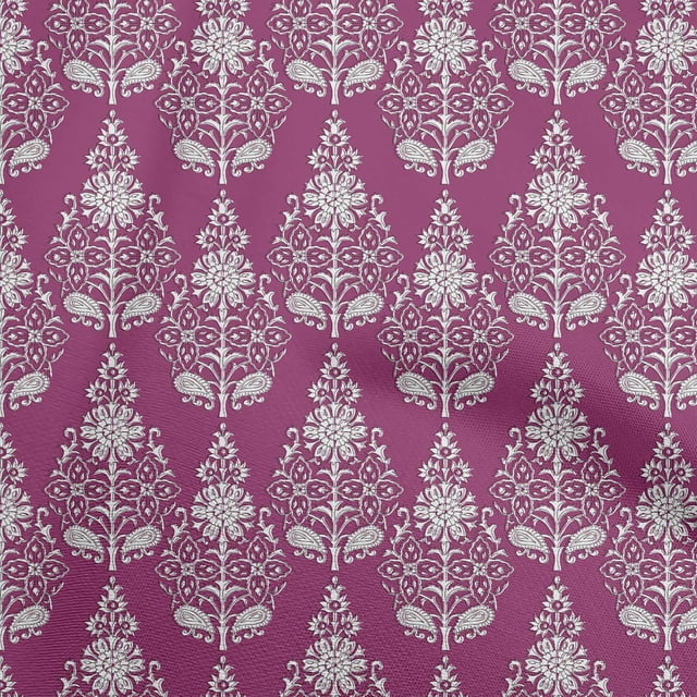 oneOone Polyester Spandex Dark Magenta Fabric Block Sewing Material Print Fabric By The Yard 56 Inch Wide-14