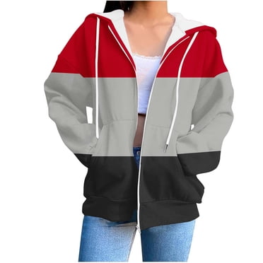 Yuyuzo Hoodies for Women Drawstring Soft Zip up Jackets Casual Fall Printed Sweatshirts Tops with Pocket