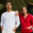 thumbnail image 2 of Hanes Mens Essentials Long Sleeve T-Shirt 2-Pack, L, Black, 2 of 3