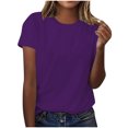 thumbnail image 2 of Weiqiqre Shirts for Women Crew Neck Basic Tee - Fashion Summer Spring Tops - Oversized T Shirts for Women, 2 of 4